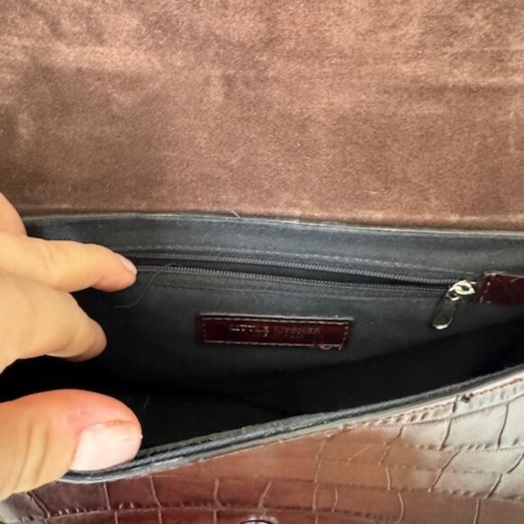 *gently used* Little Liffner Embossed Brown Embossed Croc Crossbody - Picture 5 of 6